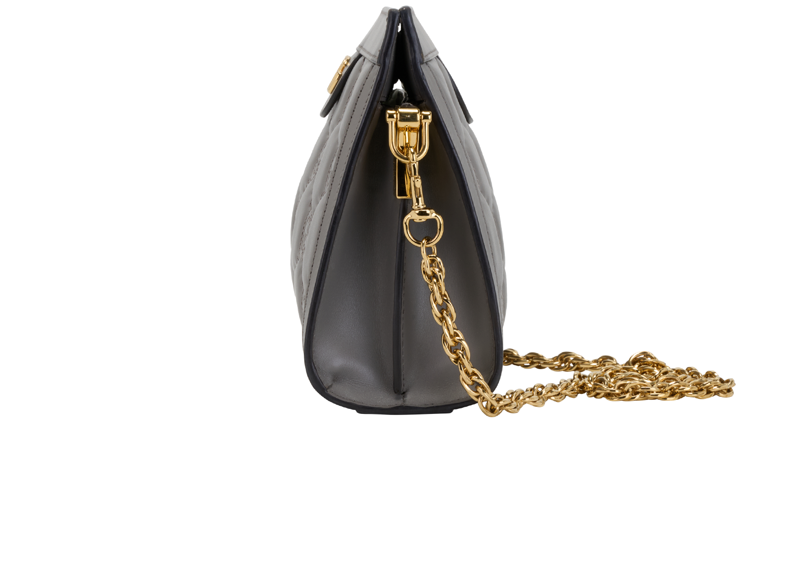 GG Small Matelasse, &pound;695, Handbags, Grey, Leather, Bottom view